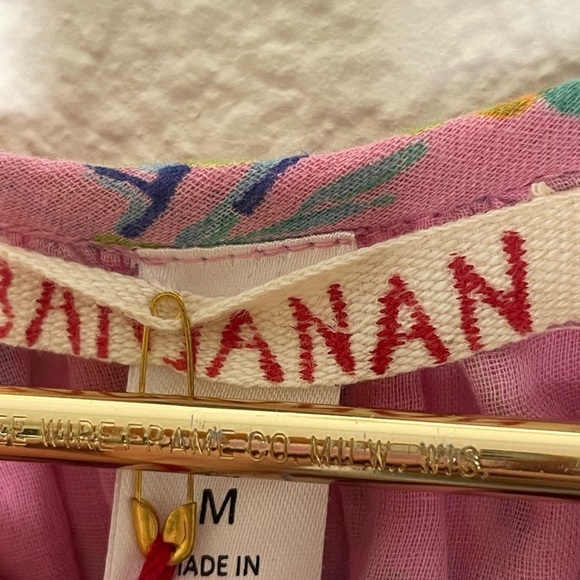 Banjanan dress mini NWT sz M pink floral wrap - Picture 5 of 10